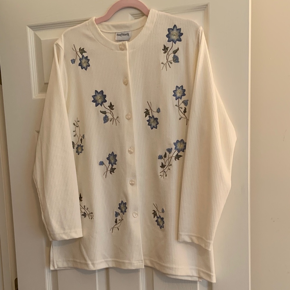 Bon Worth Cream Button-Up Cardigan